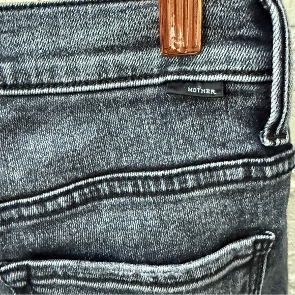Mother The Insider Crop Step Fray Jeans Train Stops 27 High Waist Ankle Raw Hem - Picture 6 of 8